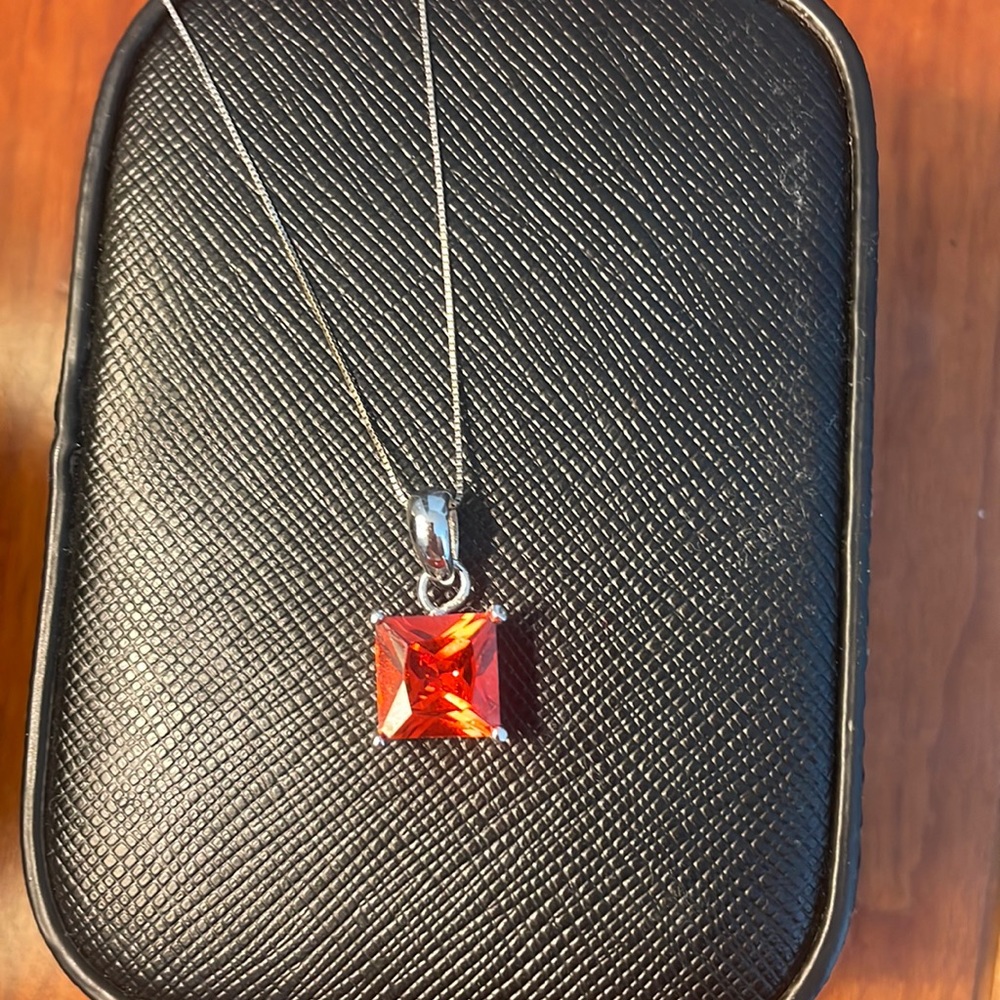 SALE ITEM! Necklace with red square pendant